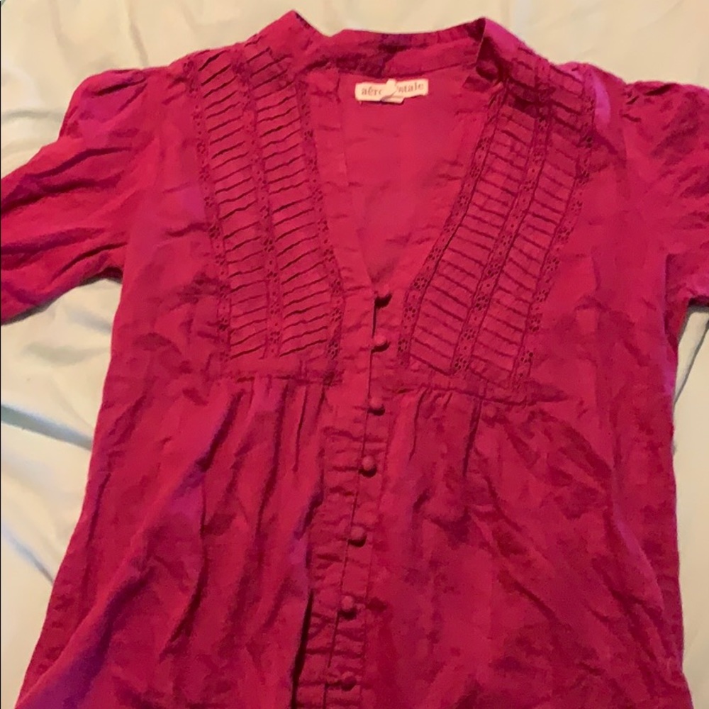 Purple aeropostale button down shirt